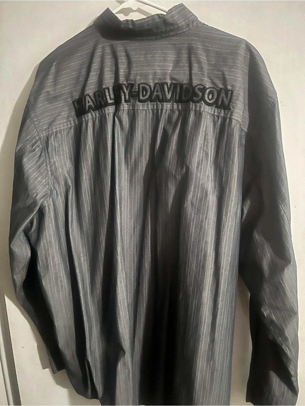 Harley-Davidson Men's Charcoal Pinstripe Shirt , Size XXL